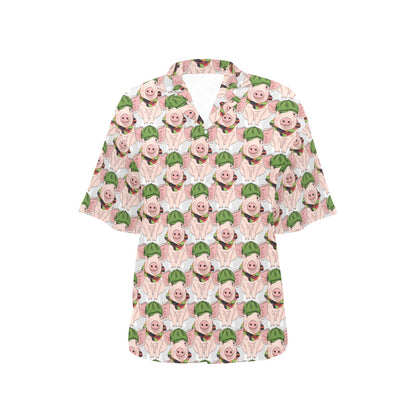 Pig Print Design LKS403 Women's Hawaiian Shirt