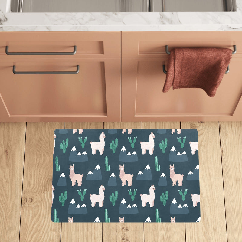 Llama Pattern Print Design 06 Kitchen Mat