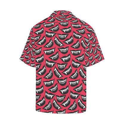 Vampire Lips Print Design LKS305 Men's Hawaiian Shirt