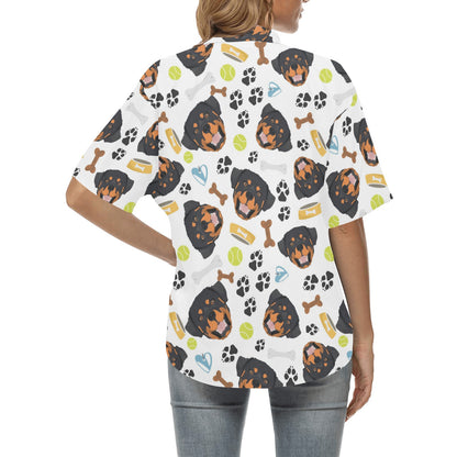 Rottweiler Pattern Print Design A04 Women's Hawaiian Shirt