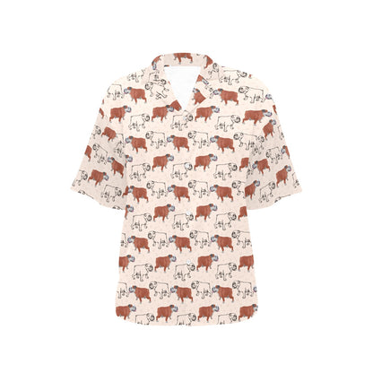 Bulldogs Pattern Print Design 04 Women's Hawaiian Shirt