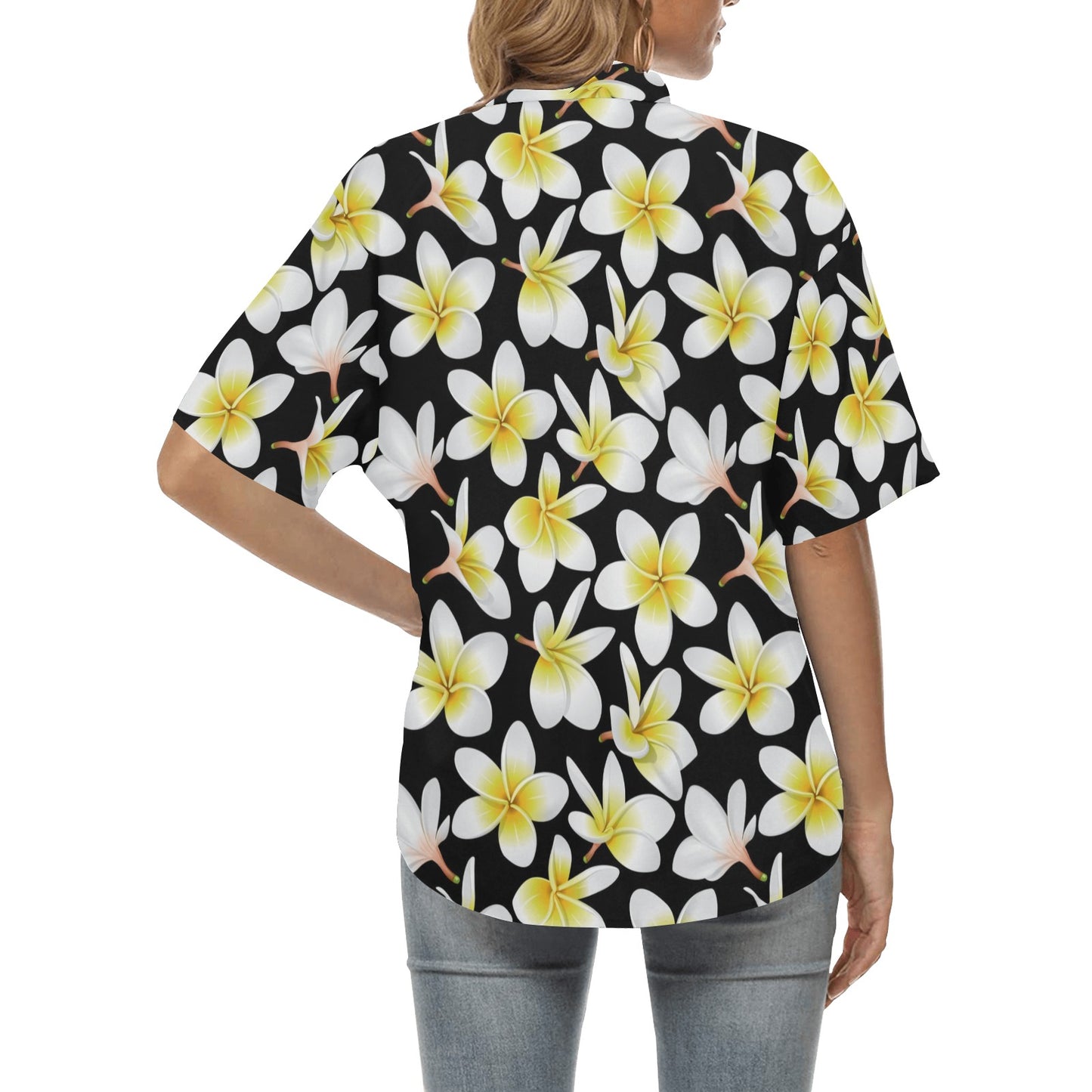 Yellow Plumeria Hawaiian Flowers Women's Hawaiian Shirt