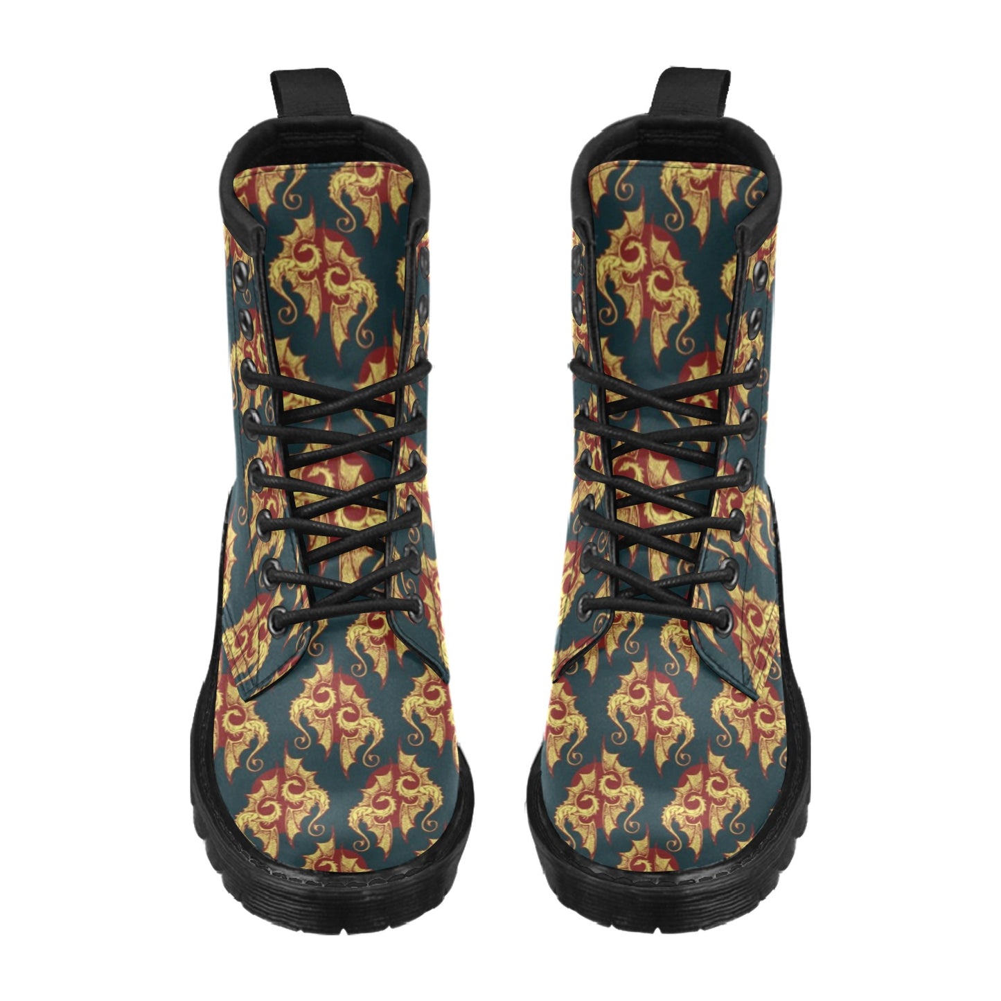 Dragons Gold Design Pattern Women's Boots