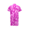 Tie Dye Pink Design Print Men's Romper