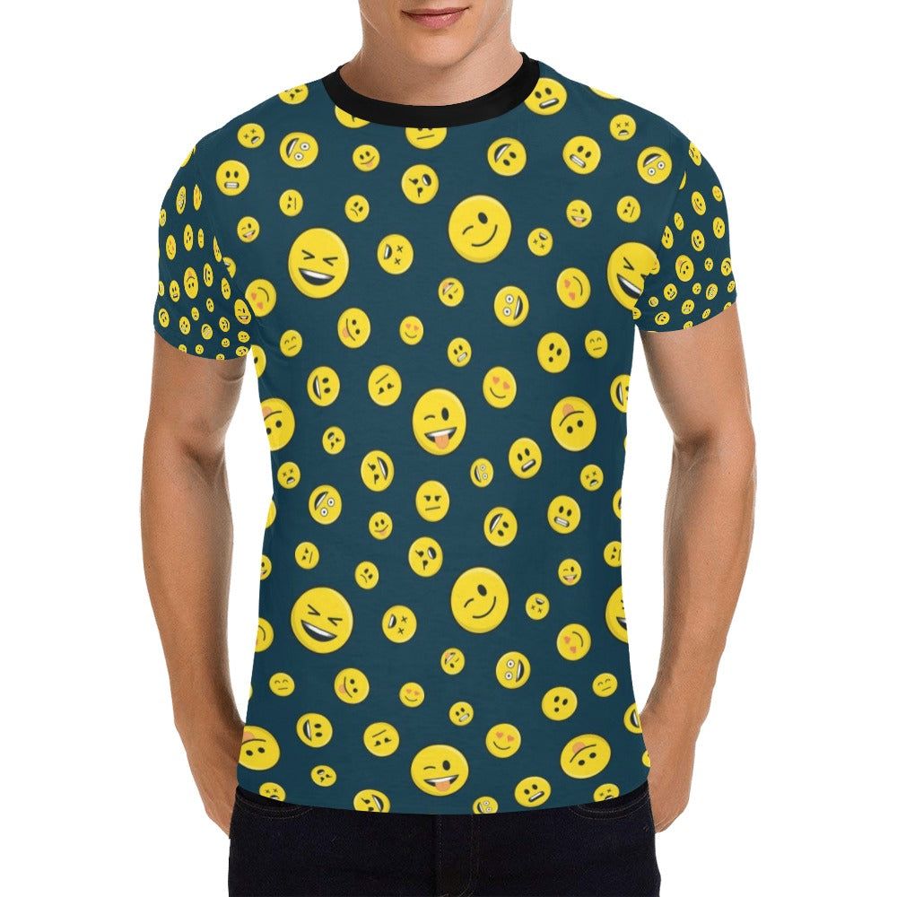 Smiley Face Emoji Print Design LKS301 Men's All Over Print T-shirt