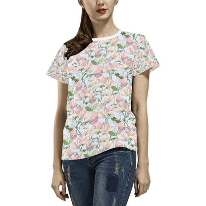 Sweet Pea Print Design LKS304 Women's  T-shirt