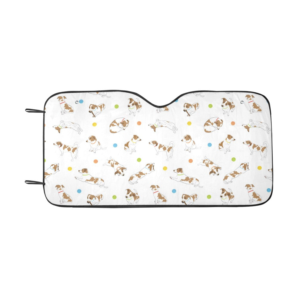 Russell Terriers With Balls Print Design LKS307 Car front Windshield Sun Shade