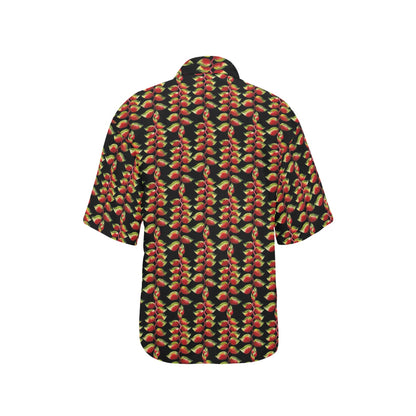 Heliconia Pattern Print Design HL05 Women's Hawaiian Shirt