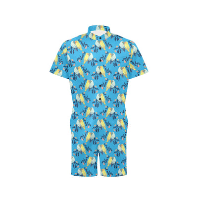 Lovebird Pattern Print Design 03 Men's Romper