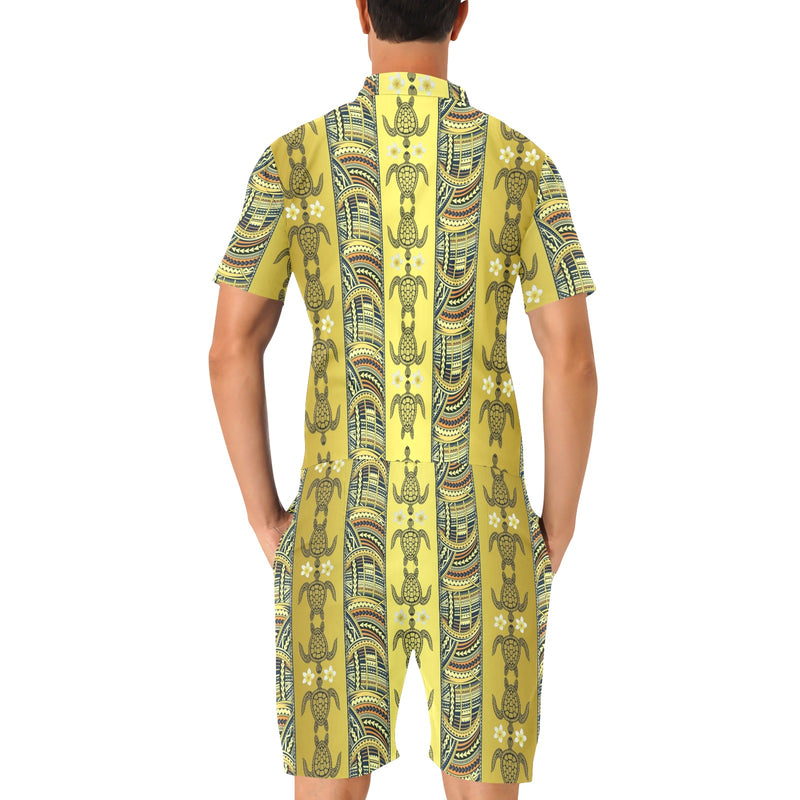 Polynesian Turtle Hawaiian Design Print Men's Romper