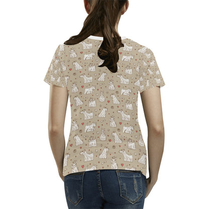 Scottish Terriers Print Design LKS3017 Women's  T-shirt