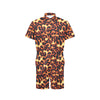 Flame Fire Themed Print Men's Romper