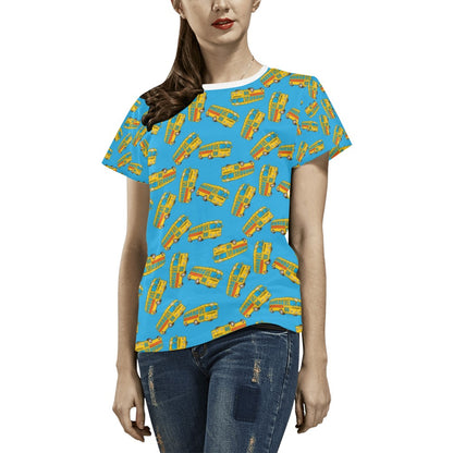 School Bus Print Design LKS302 Women's  T-shirt