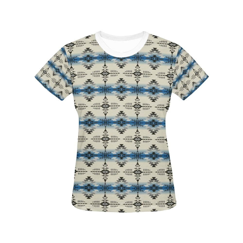 Southwest Pattern Print Design LKS304 Women's  T-shirt