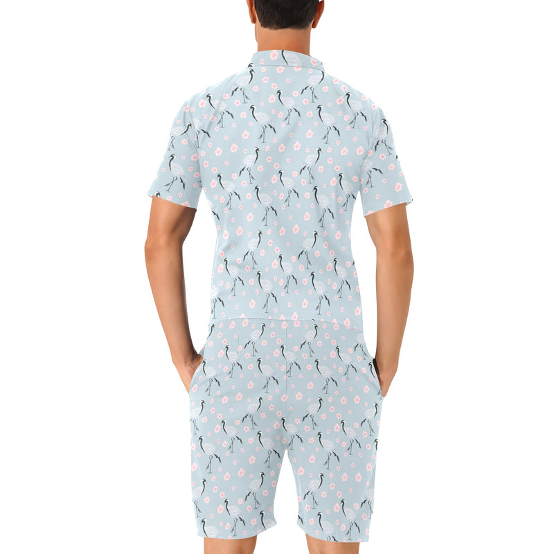 Sakura Bird Print Design LKS304 Men's Romper