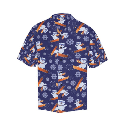 Snowboard Bear Print Design LKS305 Men's Hawaiian Shirt
