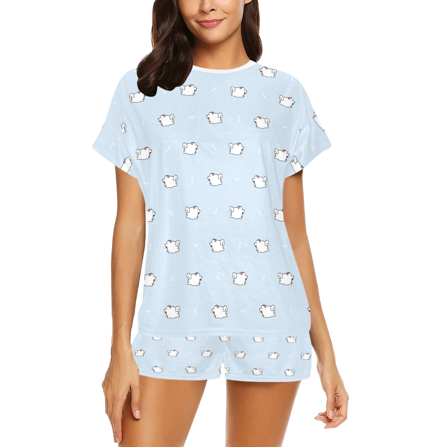 Samoyeds Print Design LKS302 Women's Short Pajama Set