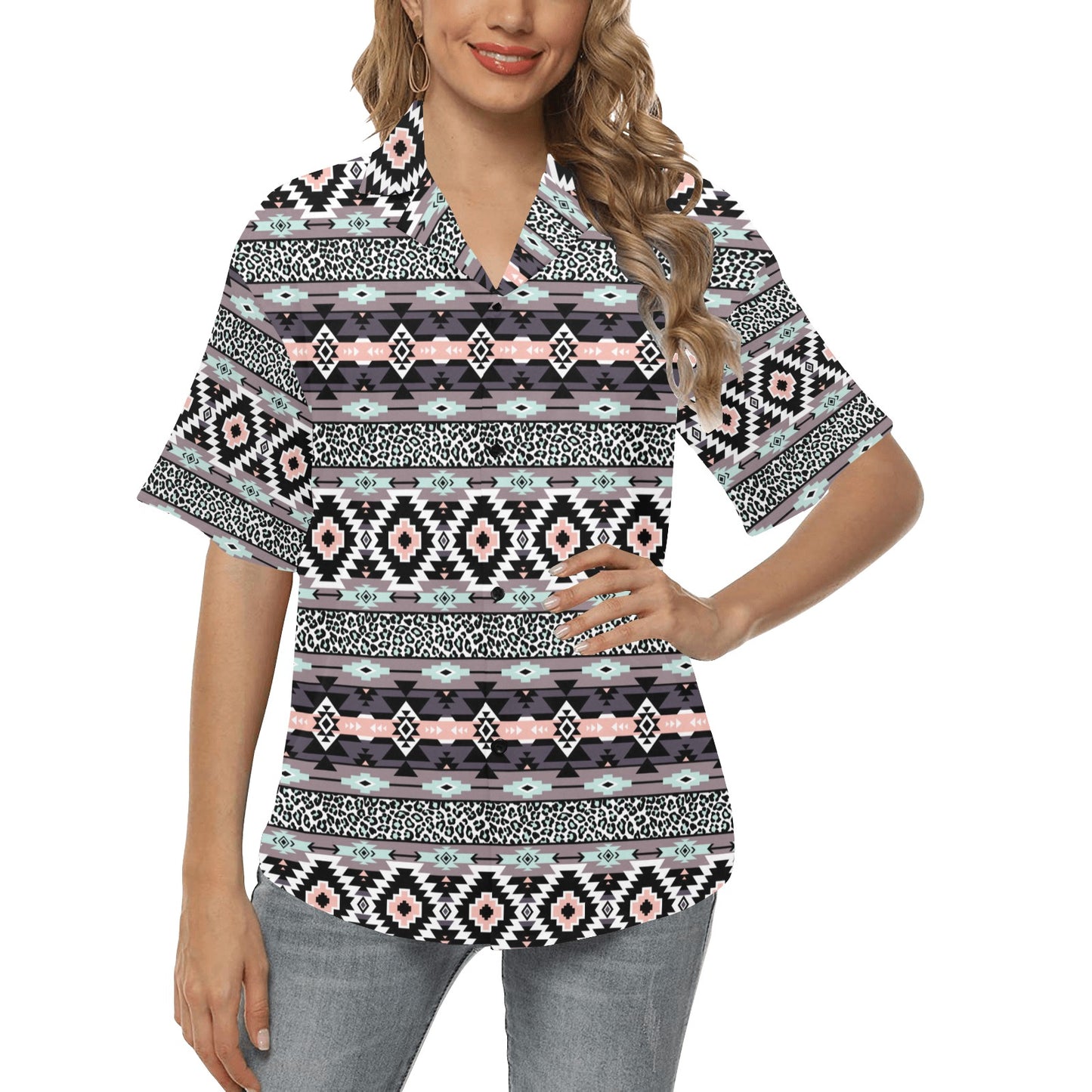 Safari Pattern Print Design LKS302 Women's Hawaiian Shirt