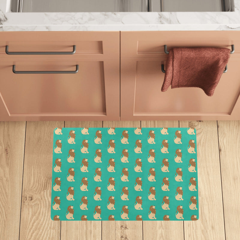 Lion Pattern Print Design 02 Kitchen Mat
