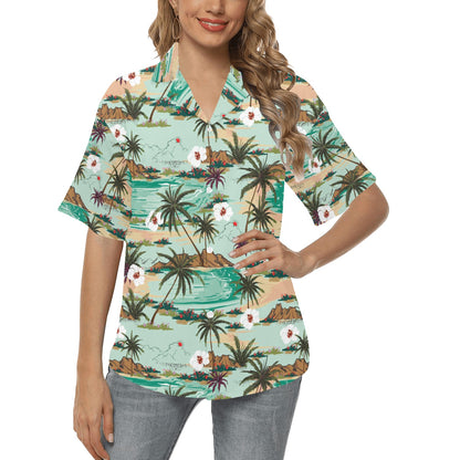 Pacific island Pattern Print Design A03 Women's Hawaiian Shirt