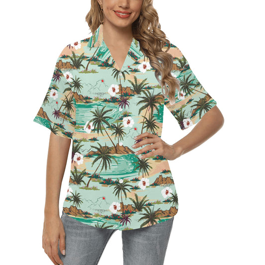 Pacific island Pattern Print Design A03 Women's Hawaiian Shirt