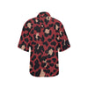 Cheetah Red Print Pattern Women's Hawaiian Shirt