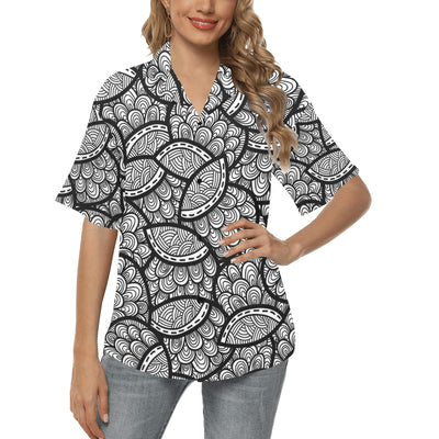 Polynesian Pattern Print Design A01 Women's Hawaiian Shirt