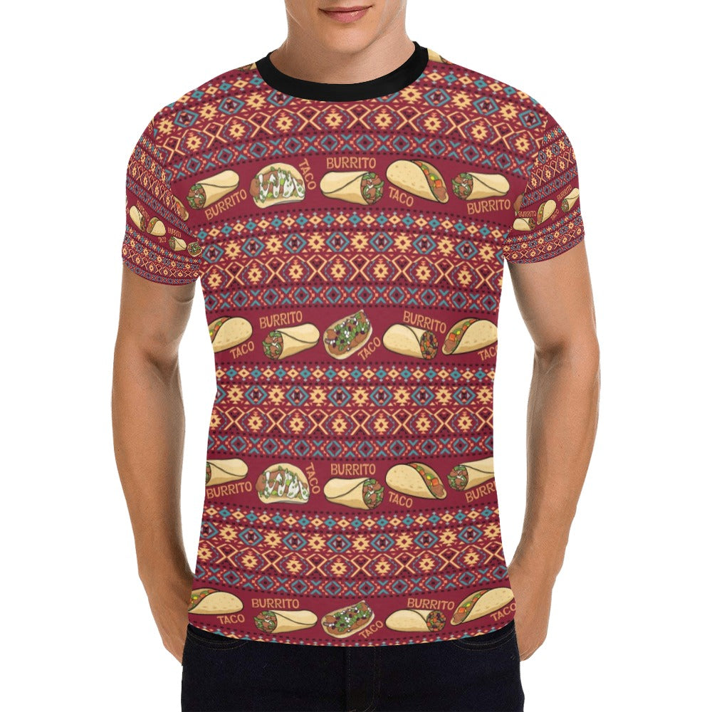Burrito Taco Print Design LKS302 Men's All Over Print T-shirt