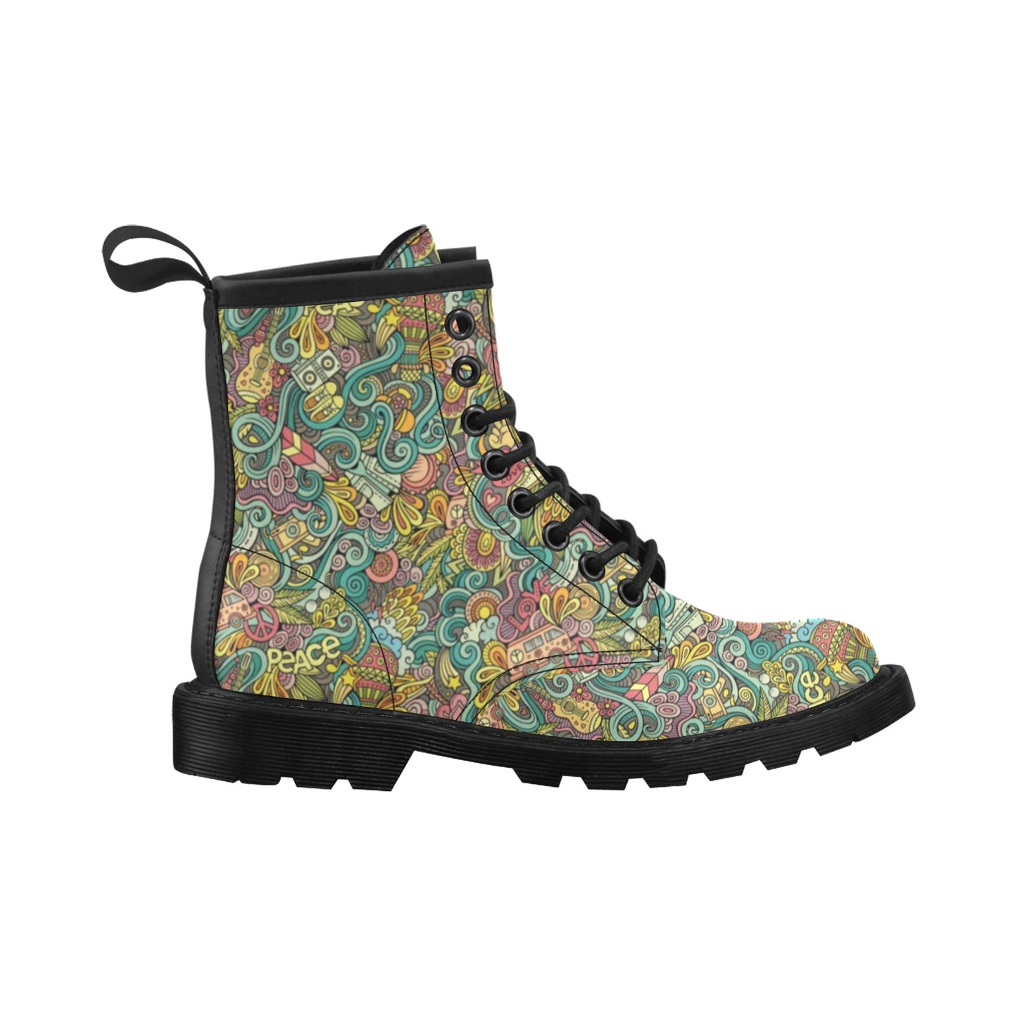 Hippie Print Design LKS302 Women's Boots