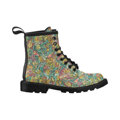 Hippie Print Design LKS302 Women's Boots