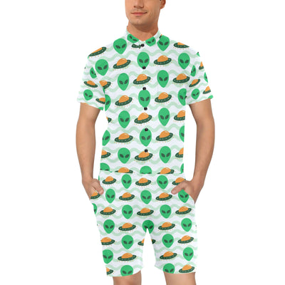 Alien UFO Pattern Print Design 04 Men's Romper