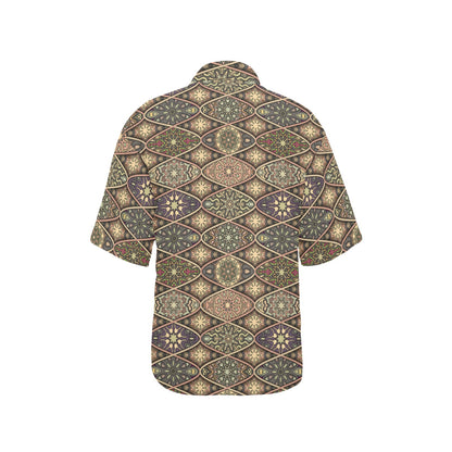 Mandala Motif Themed Design Print Women's Hawaiian Shirt