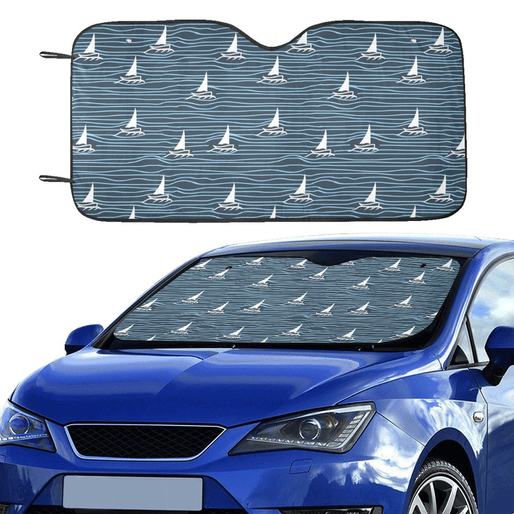 Sailboat Print Design LKS303 Car front Windshield Sun Shade