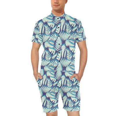 Fern Leave Summer Print Pattern Men's Romper