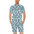 Fern Leave Summer Print Pattern Men's Romper