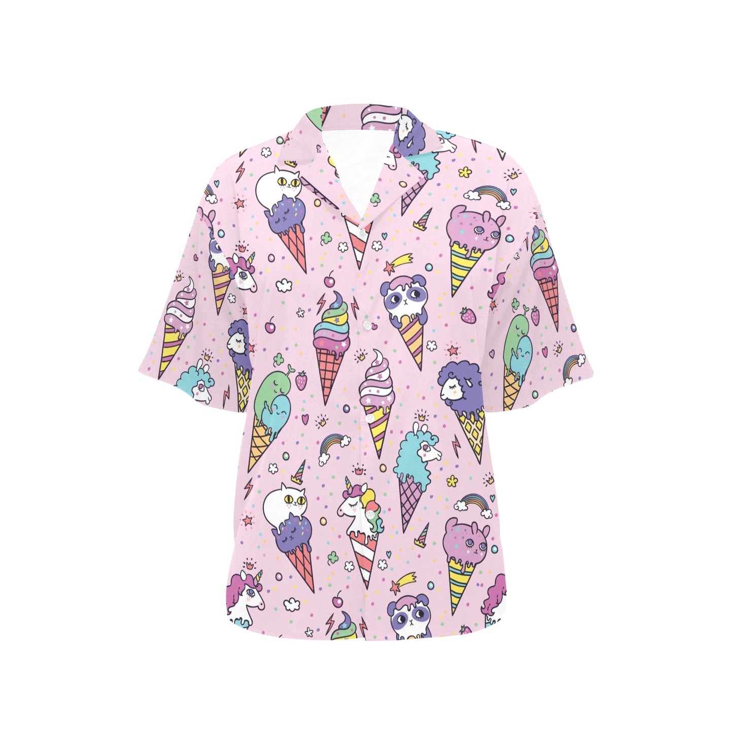 Ice Cream Pattern Print Design IC05 Women's Hawaiian Shirt