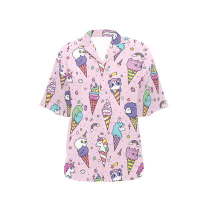 Ice Cream Pattern Print Design IC05 Women's Hawaiian Shirt