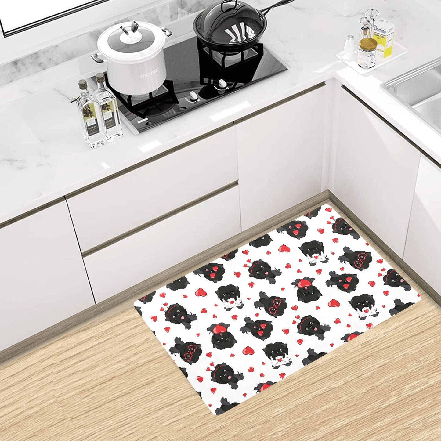 Affenpinscher Pattern Print Design 01 Kitchen Mat