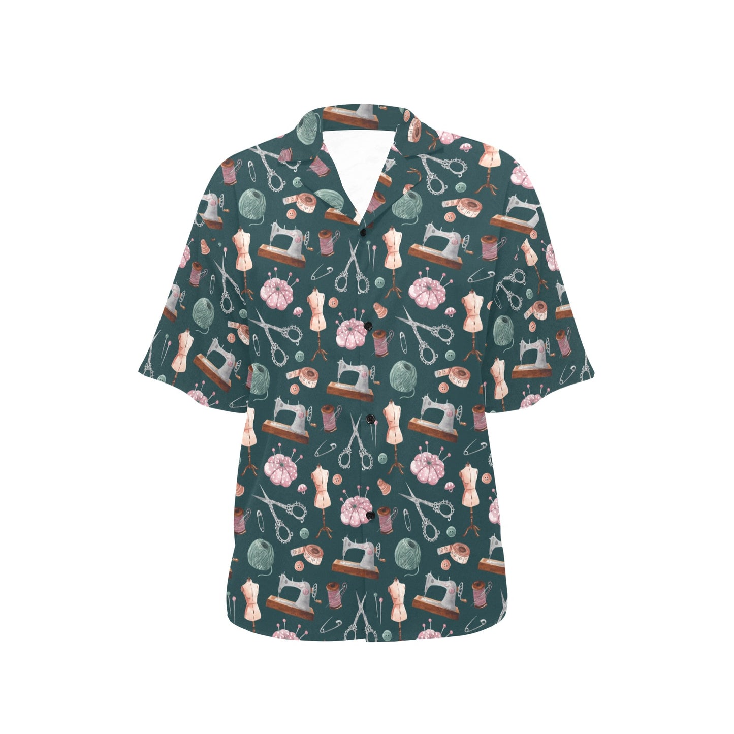Sewing Equipment Print Design LKS307 Women's Hawaiian Shirt