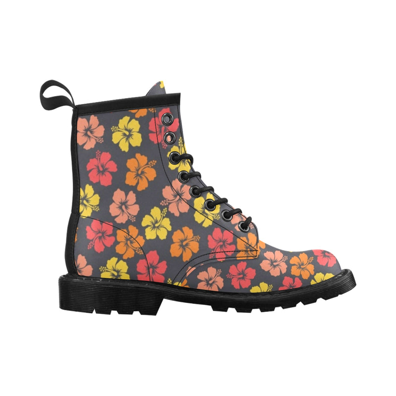 Hibiscus Pattern Print Design HB024 Women's Boots