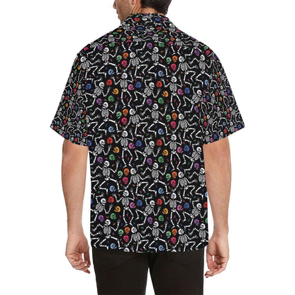 Skeleton Print Design LKS307 Men's Hawaiian Shirt