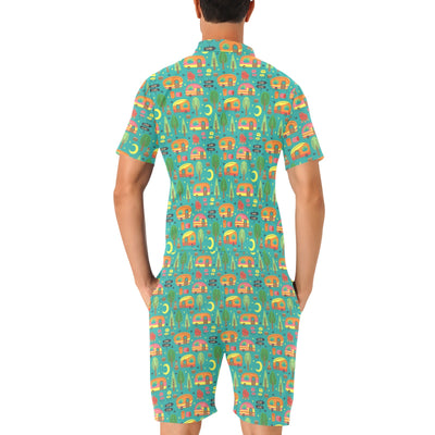 Camping Camper Pattern Print Design 05 Men's Romper