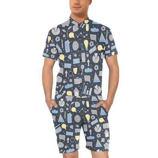Accounting Financial Pattern Print Design 04 Men's Romper
