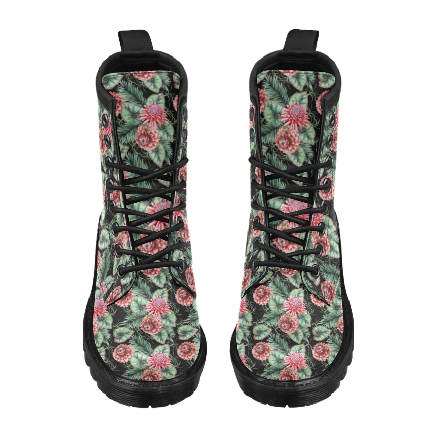 Dahlia Pattern Print Design DH06 Women's Boots
