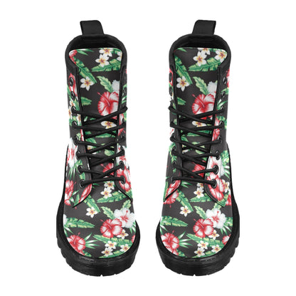 Hawaiian flower tropical leaves Women's Boots