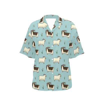 Goat Pattern Print Design 02 Women's Hawaiian Shirt