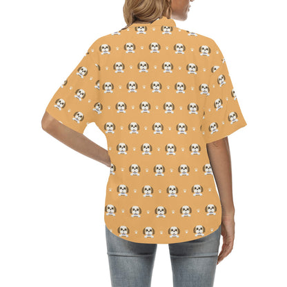 Shih Tzu Print Design LKS303 Women's Hawaiian Shirt