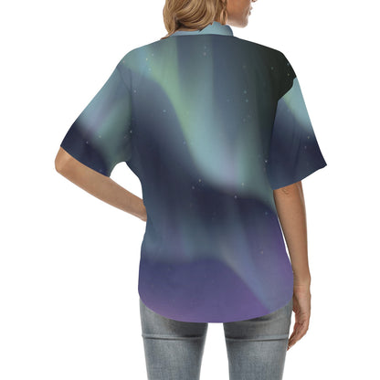 Aurora Borealis Pattern Print Design 01 Women's Hawaiian Shirt