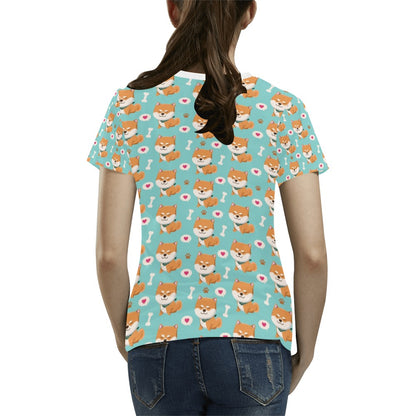 Shiba Inu Print Design LKS3013 Women's  T-shirt