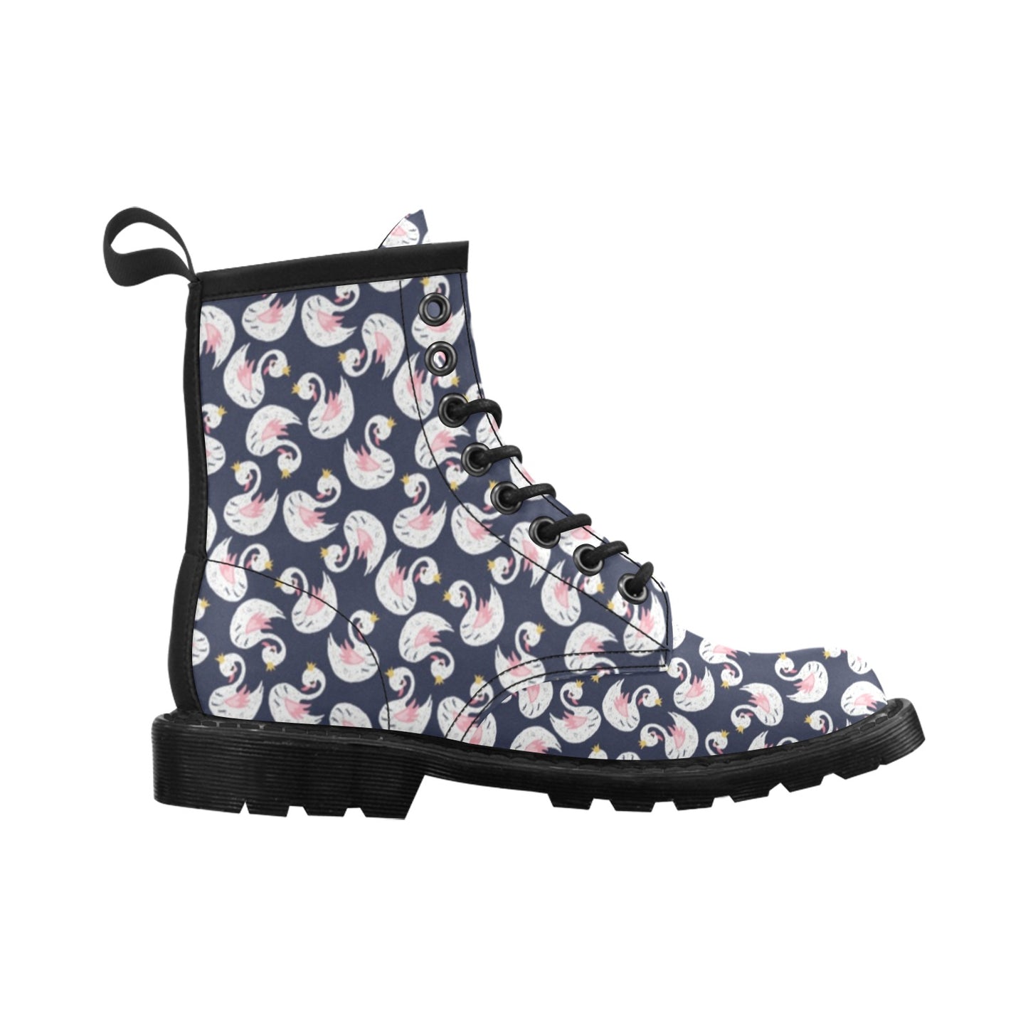 Swan Print Design LKS403 Women's Boots